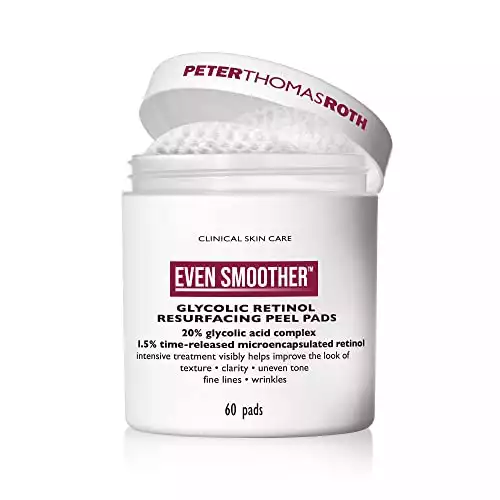 Peter Thomas Roth Even Smoother Glycolic Retinol Resurfacing Peel Pads, 60 Count