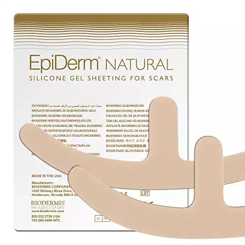 Epi-Derm Natural Mastopexy Silicone Scar Sheets, 1 Pair
